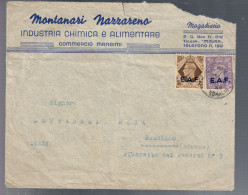 E.A.F. EAF Lettera  Da Mogadiscio Con 3 P. + 1 S 1946 COD.bu.354 - Ocu. Anglo-Americana: Sicilia