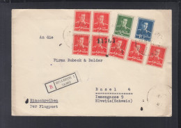 Rumänien Romania  Flugpost R-Brief 1943 Bucuresti Nach Basel - Storia Postale Seconda Guerra Mondiale