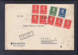 Rumänien Romania  Flugpost R-Brief 1943 Bucuresti Nach Basel - 2. Weltkrieg (Briefe)