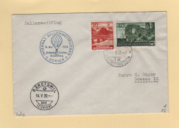 Vol Par Ballon - Liechtenstein Suisse - 1939 - Vaduz Baretswill Zurich - Storia Postale