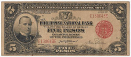 PHILIPPINES 5 Piso #57  Série Rouge De 1937  Mc KINLEY    , TB+ - Philippines