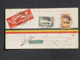 BQ11 CONGO BELGE BELLE ATTRE  RR 1937 1ER VOL PAR SABENA  LIBENGE A LISALA +AFFRANCH.INTERESSANT + - Storia Postale