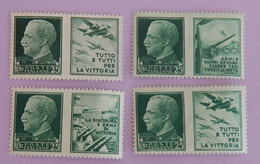 ITALIE PROPAGANDE DE GUERRE  MI 304 P/1+304 P/2+ 2 X 304 P3 NEUFS(*)MNG  ANNEE 1942 - Propaganda Di Guerra