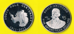 South Pole 5 Dollars UNC Antarctica Penguin Roald Amundsen - 2011 - Otros – Oceanía