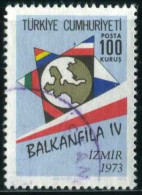 Türkiye 1973 Mi 2296 Balkanfila, Stamp Exposition | Star With Flags Of The Balkan Countries | City Contours Of Izmir - Usati