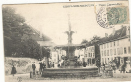 CPA ,D.54 , Cirey Syr Vezouze , Place Chevandier , Animée ,Ed. C.F. M. - Cirey Sur Vezouze