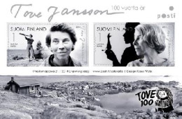 Finland 2014 Tove Jansson 100 Ann Set Of 2 Stamps In Block Mint - Blokken & Velletjes