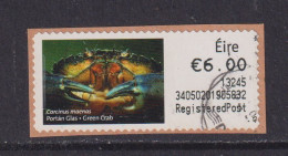 IRELAND  -  2012 Green Crab SOAR (Stamp On A Roll)  CDS  Used On Piece As Scan - Oblitérés