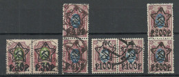 RUSSLAND RUSSIA 1922/1923 = 4 Pairs From Set Michel 201 - 207 O - Used Stamps