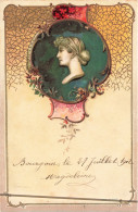 Illustrateur - Buste De Femme De Profil Dans Médaillon - Relief - Clorisé - Daté 1902 - Carte Postale Ancienne - 1900-1949