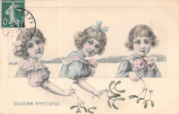 Cartes Viennoise - Trois Enfants Avec Brin De Gui - Illustration - Carte Postale Animée - Altri & Non Classificati