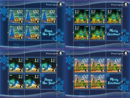 Finland 2017 Christmas And New Year Peterspost Set Of 4 Sheetlets With Labels Mint - Blocks & Sheetlets