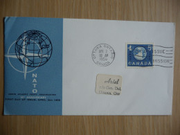 (8) CANDA Europe NATO FDC 1959 Canada Mi.331 - Cancel Ottawa - Storia Postale