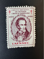 France 1926 Antituberculeux Tuberculose Tuberculosis Tuberkulose Laënnec 1826 Dentelé 4 Côtés - Enfermedades