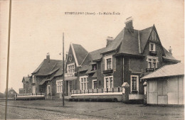 France - Etraillers - La Mairie école - E. Fautref   -  Carte Postale Ancienne - Saint Quentin
