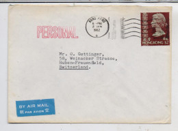 HONG KONG - 1982, 2 Dollar QE II, Air Mail Letter To Switzerland - Briefe U. Dokumente