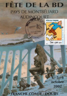 20 éme Fête De La BD -Cachet Audincourt 5 Et 6 Octobre 2002 Et Timbre - Cartoline Postali