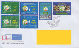 Myanmar 2014 Census,really Posted FDC Sent To China On Issue Day - Myanmar (Birmanie 1948-...)