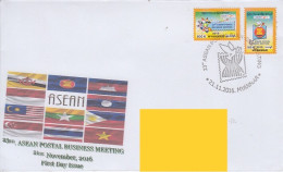 Myanmar 2016 ASEAN Postal Conference,really Posted FDC Sent To China On Issue Day - Myanmar (Birmanie 1948-...)