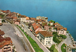 SUISSE, ST GINGOLPH, POSTE FRONTIERE ENTRE LA FRANCE ET LA SUISSE AU BORD DU LAC LEMAN, VUE AERIEN COULEUR REF 76010 SGD - Douane