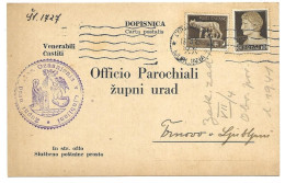 ITALY WWII 1942 Stationary With Large Stamp "Zupni Urad Mar. Oznanjenja V Ljubljani" , Lubiana (No 2216) - Lubiana