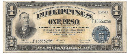 PHILIPPINES 1 Piso VICTORY N°66 MABINI  #94   Série De 1936   TB+ - Philippines