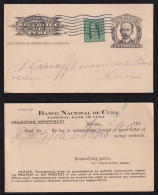 Kuba Cuba 1910 Uprated Stationery Postcard HABANA X KÖLN Germany Private Imprint BANCO NACIONAL DE CUBA - Storia Postale