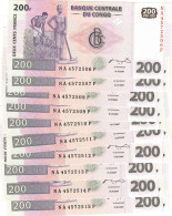 Congo (Democratic Rep) 10x 200 Francs 2007 UNC - République Démocratique Du Congo & Zaïre