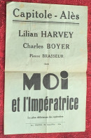 1933-Capitole Alés:Moi Et L'Impératrice:Lilian Harvey-Ch. Boyer-Pierre Brasseur Affiche Publicitaire Programme-Operette - Programmes