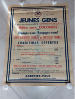 Affiche "JEUNES GENS, Allez Aux Colonies, Engagez-vous 1941"- 60x80 - TTB - Afiches