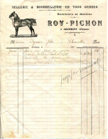 FACTURE.86.VIENNE.ARCHIGNY.SELLERIE.BOURRELLERIE.SOMMIERS.MATELAS.ROY-PICHON. - Petits Métiers