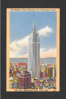 NEW YORK - NEW YORK CITY - C.P.A. EMPIRE STATE BUILDING AND TELEVISION TOWER - POASTMARK 1956 WITH STAMPS - Empire State Building