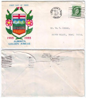 CAS30508 Canada 1957 Alberta Golden Jubilee Illustrated FDC - 1952-1960