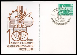 DDR PP16 B2/009 Privat-Postkarte AUSSTELLUNG Köthen Sost.1977 NGK 4,00 € - Postales Privados - Usados