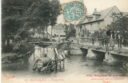 Cpa Martin L'église Vieux Pont Hotel Restaurant Du Clos Normand - Andere & Zonder Classificatie