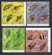 BURUNDI  N° 567 à 611   OBLITERES COTE 4.20€    POISSON ANIMAUX FAUNE - Usati