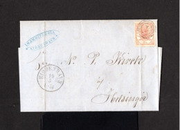 S4112-DENMARK-COVER LETTER COPENHAGEN To HELSINGOR 1866.LETTRE.Carta DINAMARCA - Storia Postale