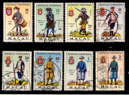 ! ! Macau - 1966 Soldiers Military Uniforms (Complete Set) - Af. 407 To 414 - Used - Usados