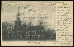 (B3342) AK Gruss Aus Lunden (Dithmarschen), Kirche 1905 Nach NIPMEROW, Links Beschnitten - Lunden