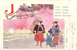 FANTAISIE - Alphabet - Lettre J - Japonais - Carte Postale Ancienne - Otros & Sin Clasificación