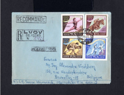 K139-RUSSIA-REGISTERED COVER LVOV To BRUSSELS (belgium).1960.RUSSLAND.Olympic Games.SOBRE Certificado.ENVELOPPE Reccoman - Storia Postale