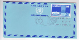 UNO-New York    Aerogramme  18c   First Day - Airmail