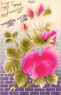 FANTAISIE - Fleurs - Bonne Fête - Brique - Carte Postale Ancienne - Otros & Sin Clasificación