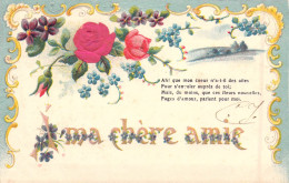 FANTAISIE - Fleurs - A Ma Chère Amie - Carte Postale Ancienne - Sonstige & Ohne Zuordnung