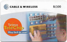 Panama - C&W (Chip) - Tarjetas TeleChip, Muy Fácil De Usar!, Gem5 Red, 2000, 3Bs, Used - Panama