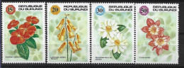 1992 BURUNDI 954-57** Fleurs, Côte 18.00 - Nuevos