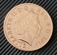 2014 British Copper-Plated Steel ELIZABETH II TWO PENCE 2p Coin - 2 Pence & 2 New Pence