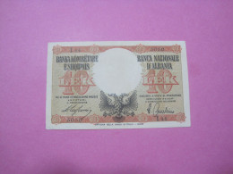 Albania 10 Lek ND 1939, Good Serial Number 5050 - Albanie