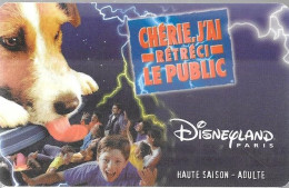 PASS-DISNEYLANDPARIS-CHERIE J AI RETRECI LE PUB-ADULTE-V°VIOLET-Gemplus-99/01/HOA-MKP VAL 31/03/99-PASSEPORT TEMPORAIRE - Pasaportes Disney