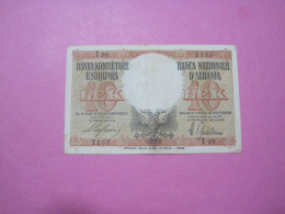 Albania 10 Lek ND 1939, Good Serial Number 1155 - Albanie